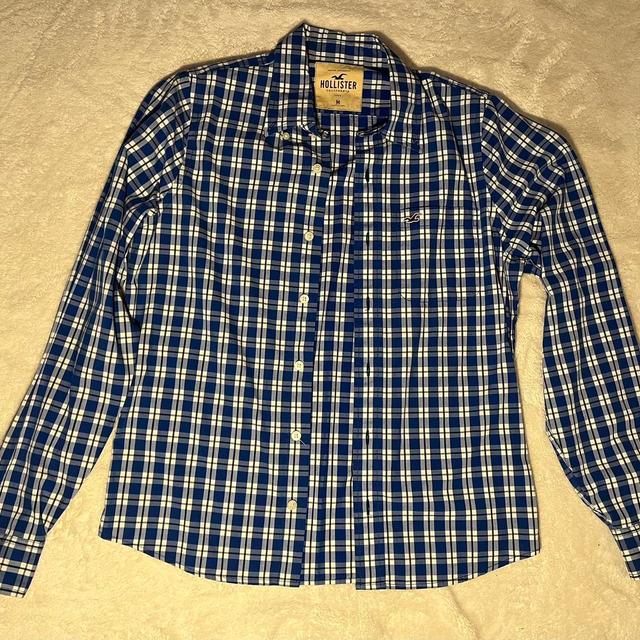 Hollister Co. Men's Shirt - Blue/White - M on Productcaster.