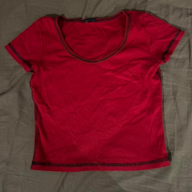 Brandy Melville Women's T-shirt - Red/Burgundy - One size on Productcaster.