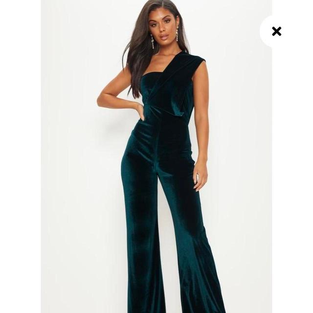 PrettyLittleThing Women's Straight leg Jumpsuit - Green - UK 10 on Productcaster.