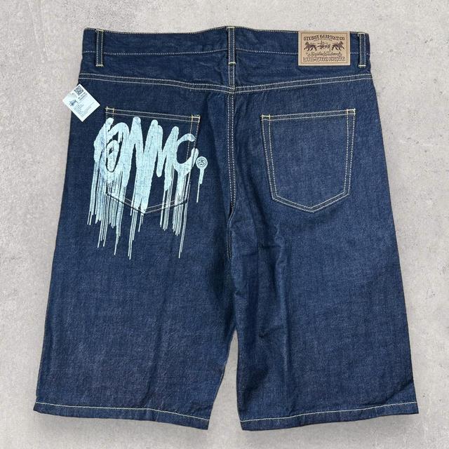 Stüssy Men's Shorts - Black/Blue - 34" on Productcaster.