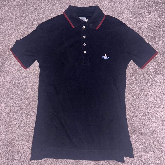 Vivienne Westwood Men's Polo shirt - Navy/Black - S on Productcaster.