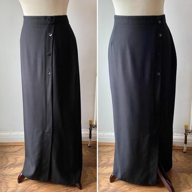 Vintage Women's Maxi Skirt - Black - UK 12 on Productcaster.