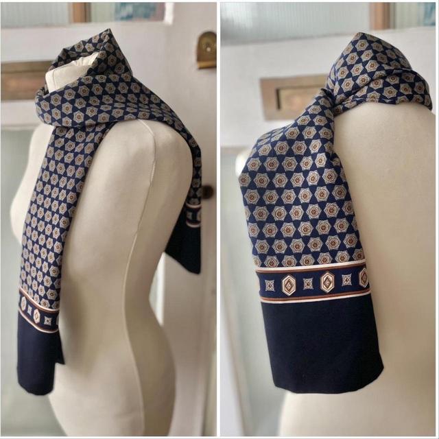 Vintage Men's Scarf - Navy/Brown on Productcaster.