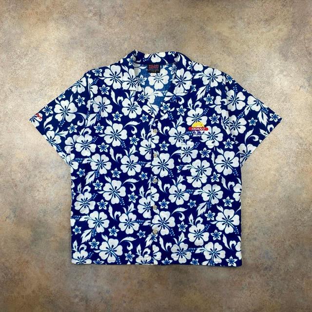 Vintage Men's Shirt - Blue/White - XL on Productcaster.