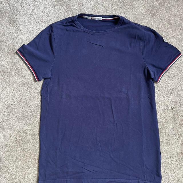 Moncler Men's T-shirt - Navy/Blue - S on Productcaster.