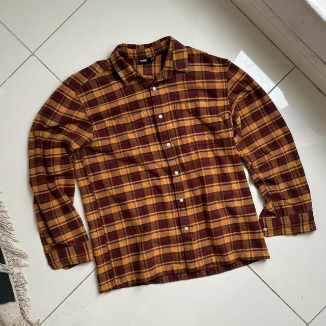 Pull&Bear Men's Shirt - Brown/Orange - M on Productcaster.