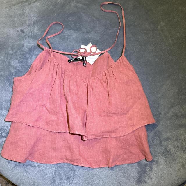 Zara Women's Crop top - Pink/Red - M on Productcaster.