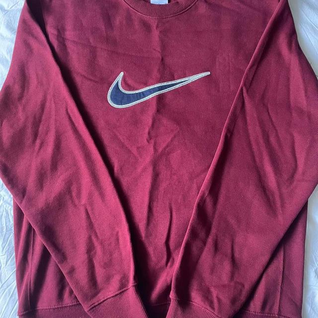 Nike Men's Sweatshirt - Burgundy/Navy - M on Productcaster.