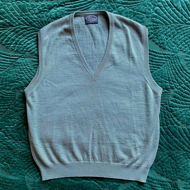 Vintage Men's Jumper - Green/Blue - L on Productcaster.