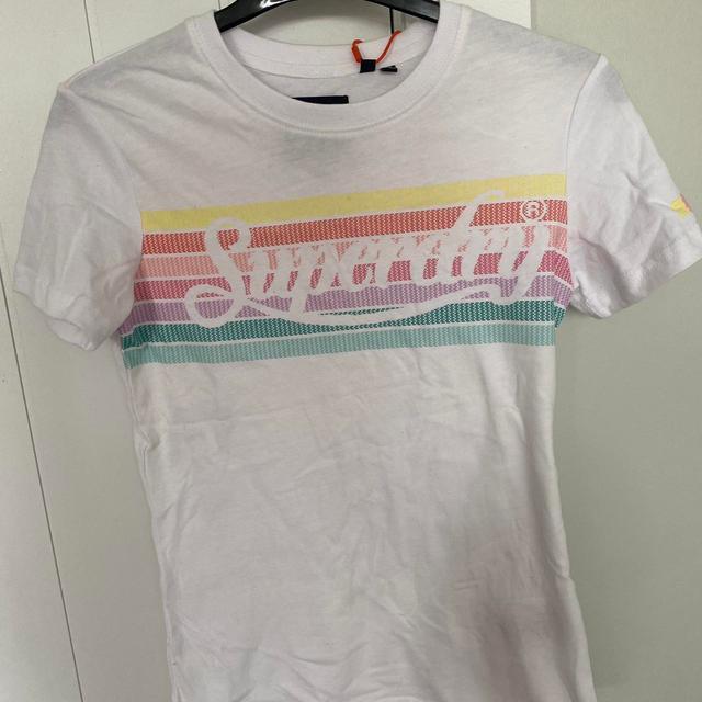 Superdry Women's T-shirt - White/Multi - 6 on Productcaster.