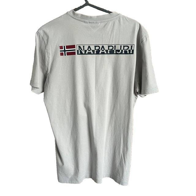 Napapijri Men's T-shirt - Grey/White - M on Productcaster.