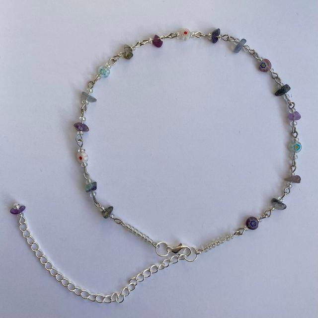 Handmade Women's Necklace - Multi/Silver on Productcaster.