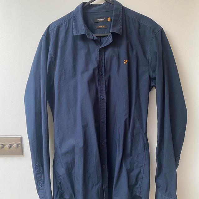 Farah Men's Shirt - Navy/Blue - M on Productcaster.