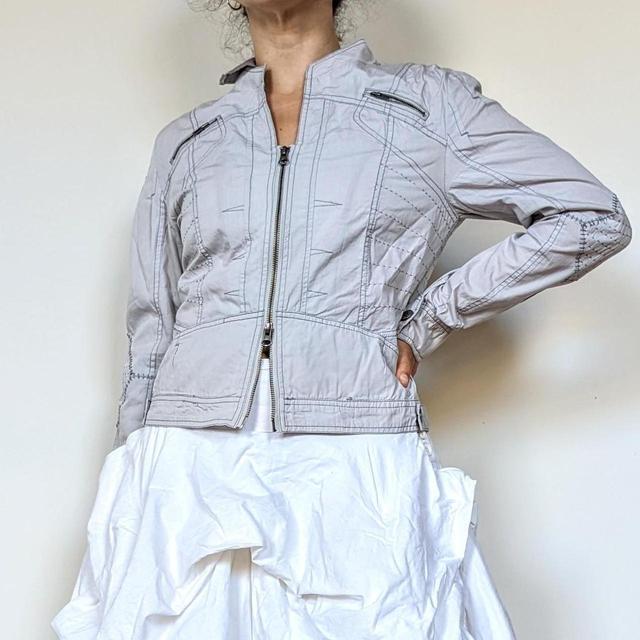 Vintage Women's Jacket - Grey/Silver - UK 10 on Productcaster.