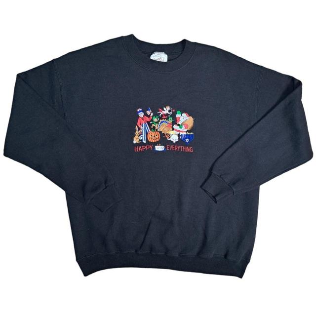 Vintage Men's Sweatshirt - Black - L on Productcaster.