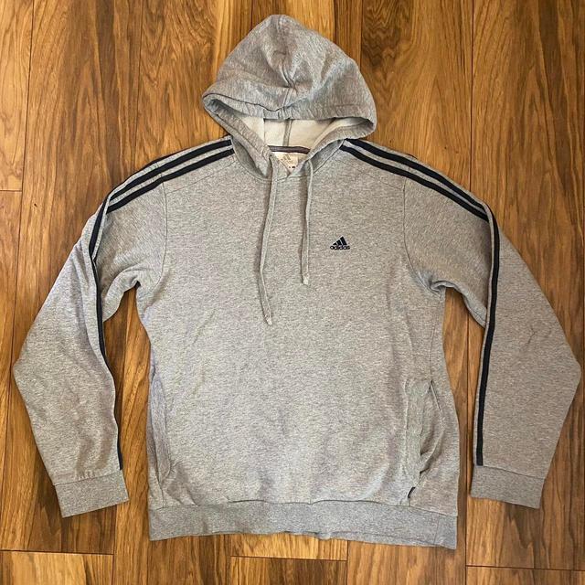 Adidas Men's Hoodie - Grey - M on Productcaster.