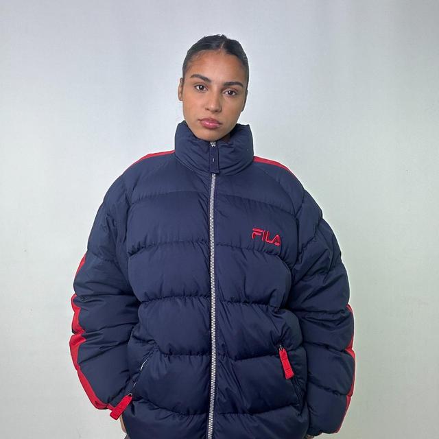 Fila Men's Puffer - Navy/Blue - XL on Productcaster.