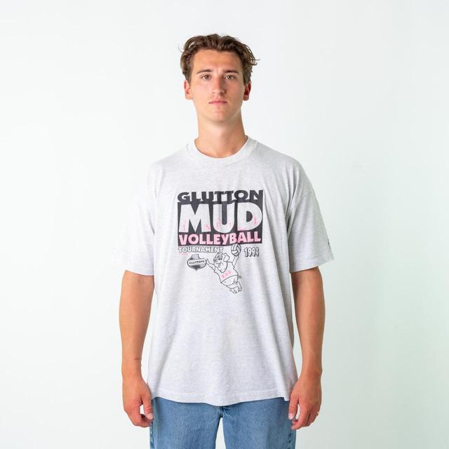 Vintage Men's T-shirt - Grey - XL on Productcaster.