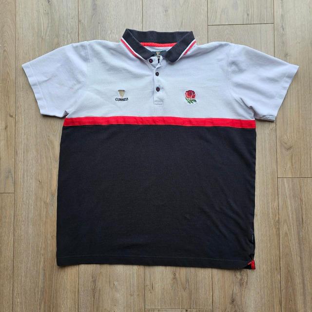 England Rugby Men's Polo shirt - Black/White - L on Productcaster.