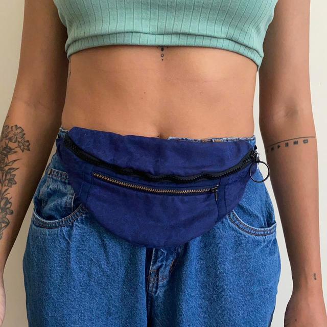 Handmade Women's Bum bags and belt bags - Navy/Blue on Productcaster.