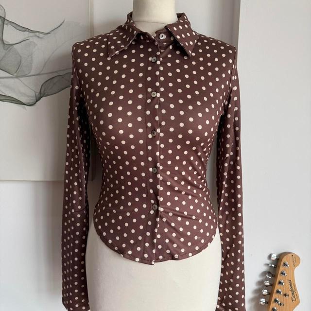 Women's Shirt - Brown/Cream - 8 on Productcaster.