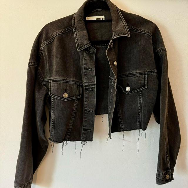 Topshop Women's Denim Jacket - Black - UK 8 on Productcaster.