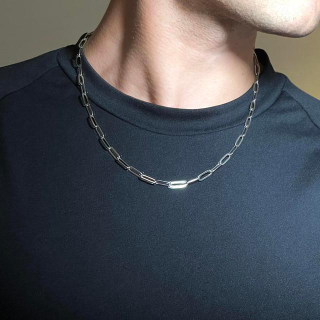 Men's Necklace - Silver on Productcaster.