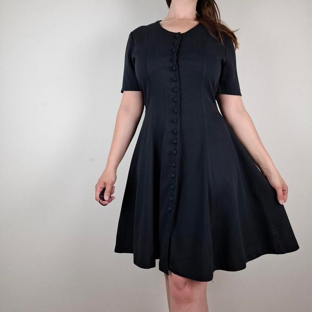 Vintage Women's A-line Dress - Black - S on Productcaster.