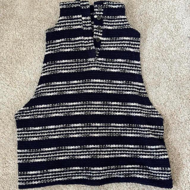 Vintage Women's Vest - Navy/White - 4 on Productcaster.