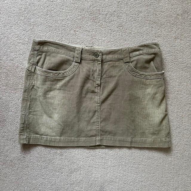 Mango Women's Corduroy Skirt - Khaki/Tan - UK 12 on Productcaster.