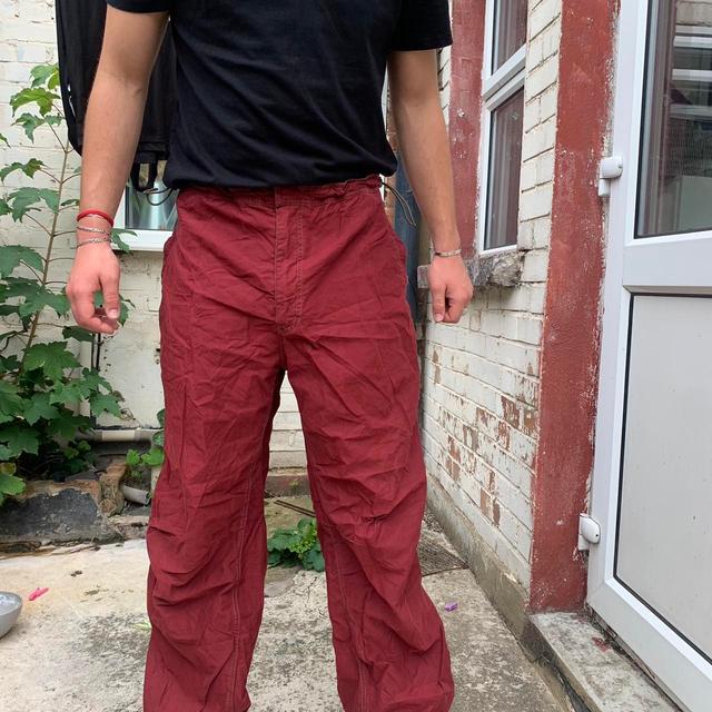 Gap Men's Trousers - Burgundy - M on Productcaster.