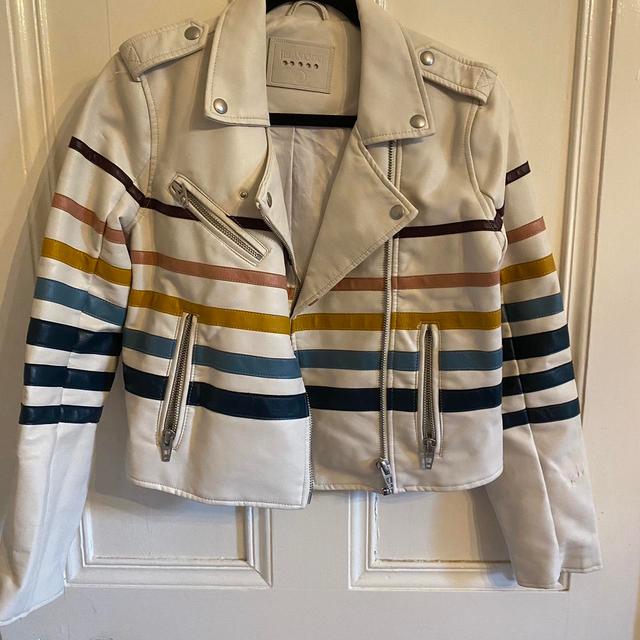 Blank NYC Women's Leather Jacket - White - S on Productcaster.