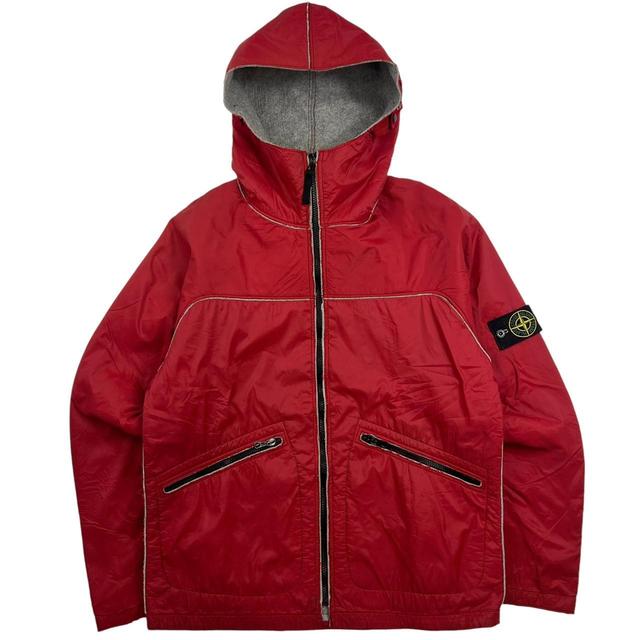 Stone Island Men's Nylon Jacket - Red - S on Productcaster.