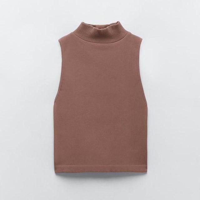 Zara Women's Crop top - Tan - M on Productcaster.