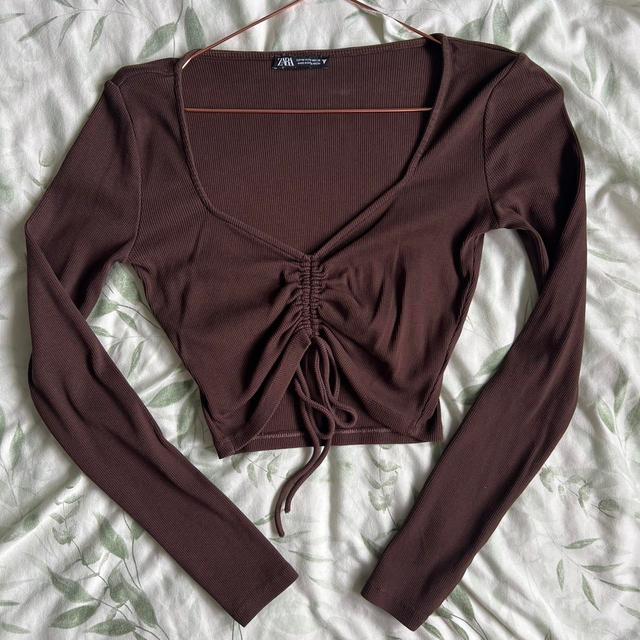 Zara Women's Crop top - Brown - M on Productcaster.