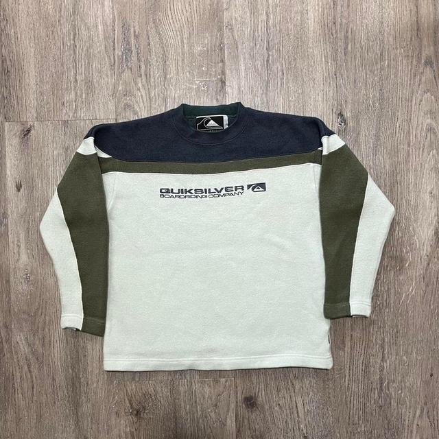 Quiksilver Men's Jumper - Cream/Green - M on Productcaster.