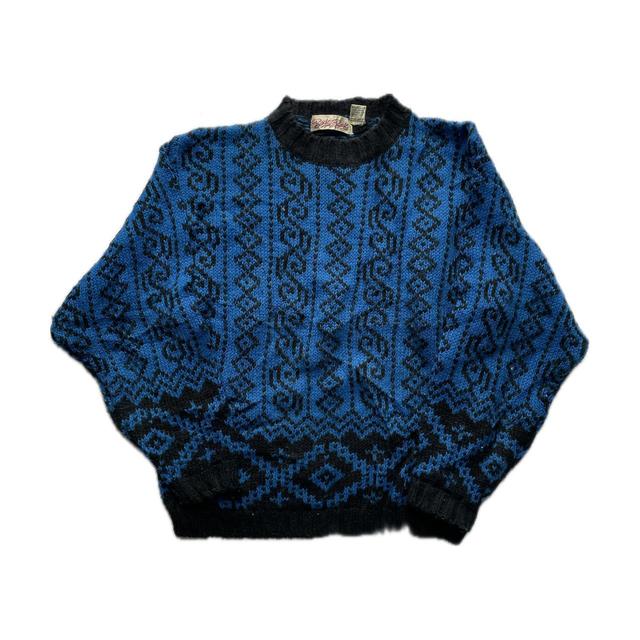 Vintage Men's Jumper - Blue - M on Productcaster.