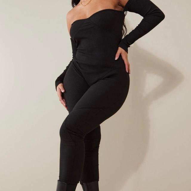 PrettyLittleThing Shape Women's Skinny Jumpsuit - Black - UK 8 on Productcaster.