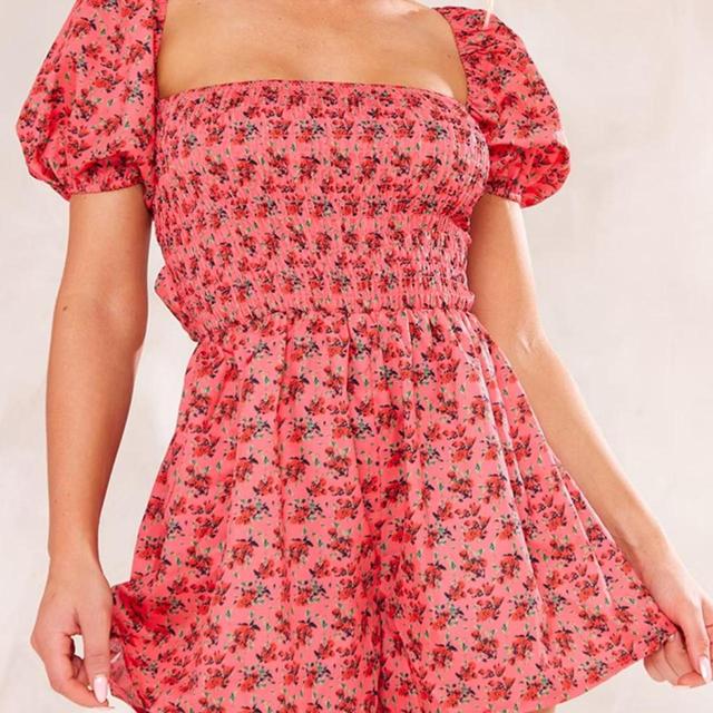 PrettyLittleThing Women's Playsuit - Pink/Red - UK 10 on Productcaster.