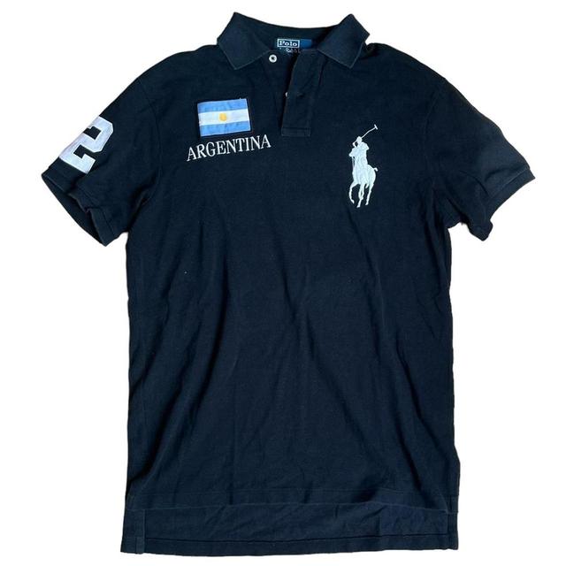 Polo Ralph Lauren Men's Polo shirt - Blue/Black - L on Productcaster.