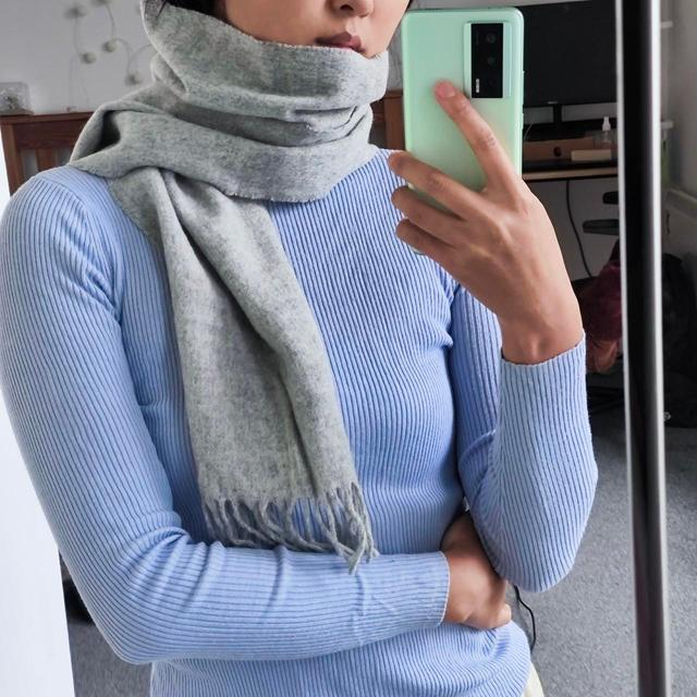 Women's Scarf - Grey/Silver on Productcaster.