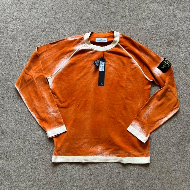 Stone Island Men's Jumper - Orange - L on Productcaster.