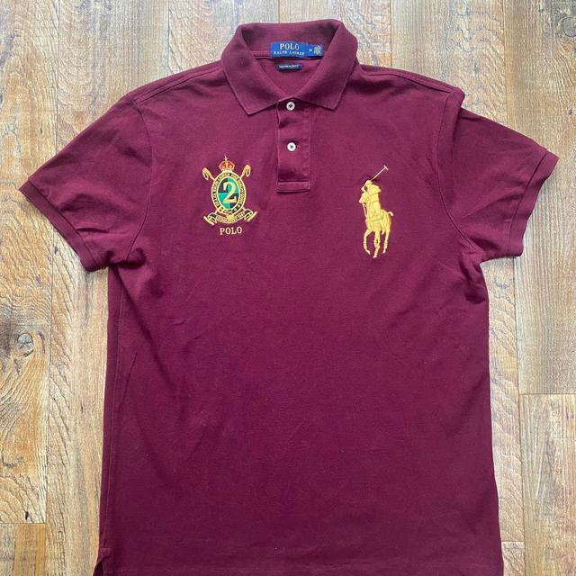 Ralph Lauren Men's Polo shirt - Burgundy/Red - M on Productcaster.