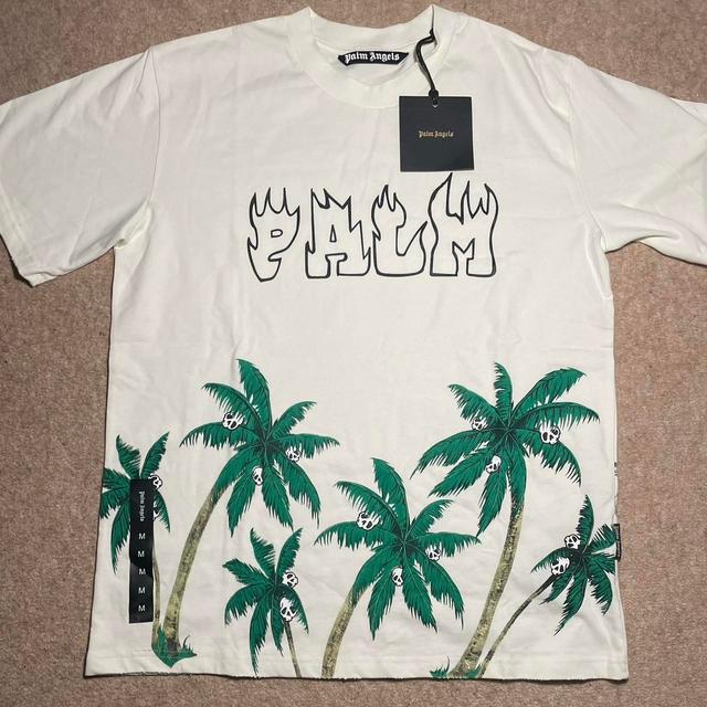 Palm Angels Men's T-shirt - White - M on Productcaster.