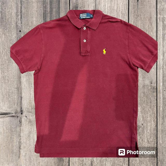 Ralph Lauren Men's Polo shirt - Burgundy - S on Productcaster.