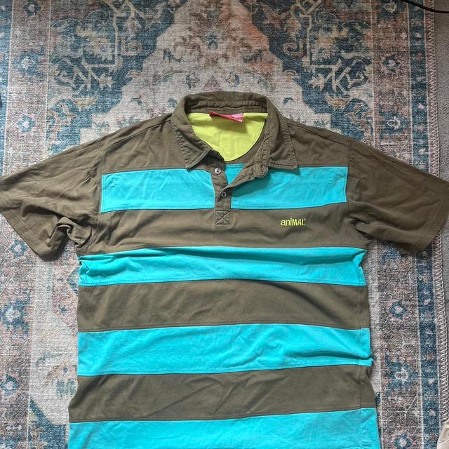 Animal Men's Polo shirt - Khaki/Blue - L on Productcaster.