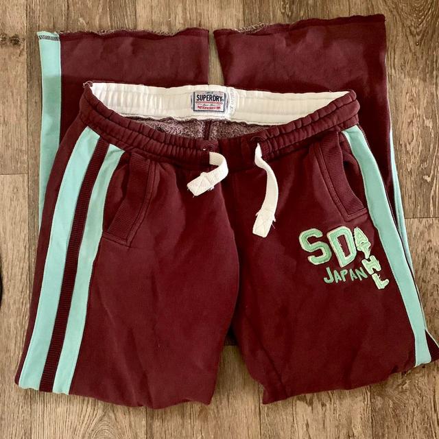 Superdry Men's Sweatpants - Burgundy/Multi - M on Productcaster.