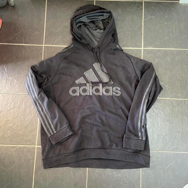 Adidas Men's Hoodie - Black/Grey - XL on Productcaster.