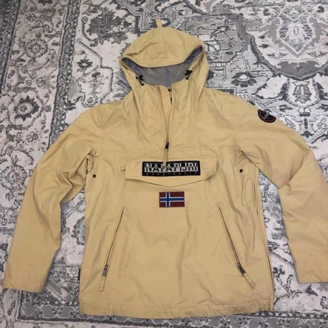 Napapijri Men's Raincoat - Cream/Tan - L on Productcaster.