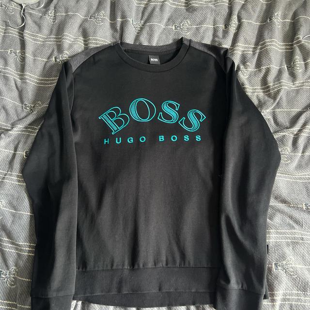 Hugo Boss Men's Sweatshirt - Black/Blue - L on Productcaster.